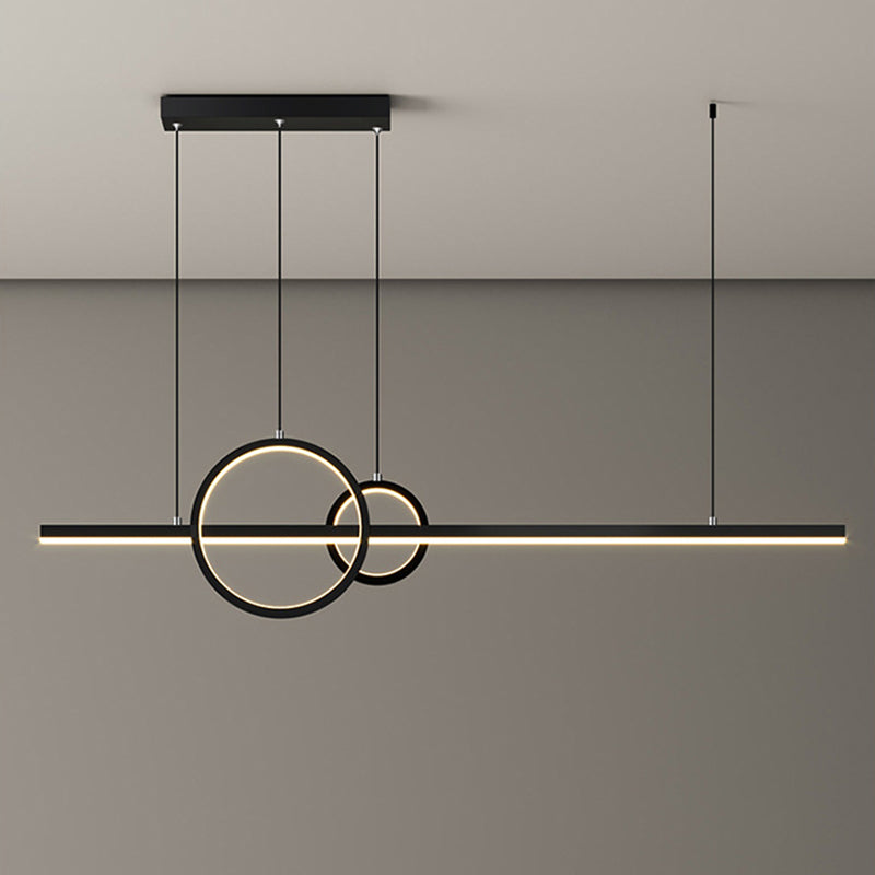 Circle Island Chandelier Lights Contemporary Metallic Chandelier Lighting Fixtures For Dining Table