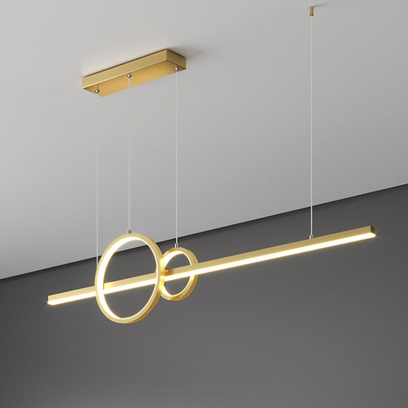 Circle Island Chandelier Lights Contemporary Metallic Chandelier Lighting Fixtures For Dining Table