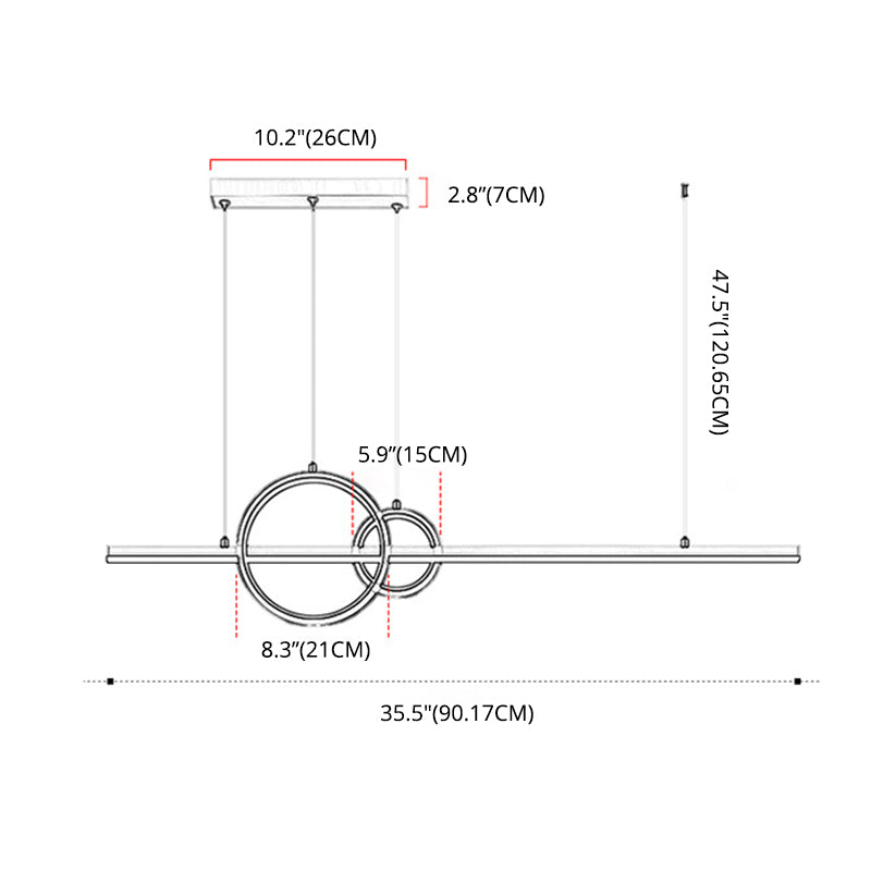 Circle Island Chandelier Lights Contemporary Metallic Chandelier Lighting Fixtures For Dining Table