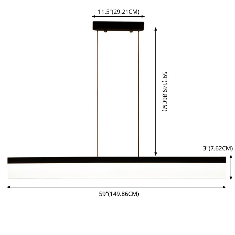 Linear Island Chandelier Lights Simplicity Acrylic Chandelier Lighting Fixtures for Office