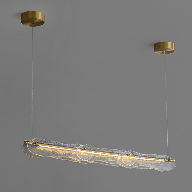 Luces colgantes de isla lineal accesorios de iluminación de lámparas de vidrio modernos para restaurante