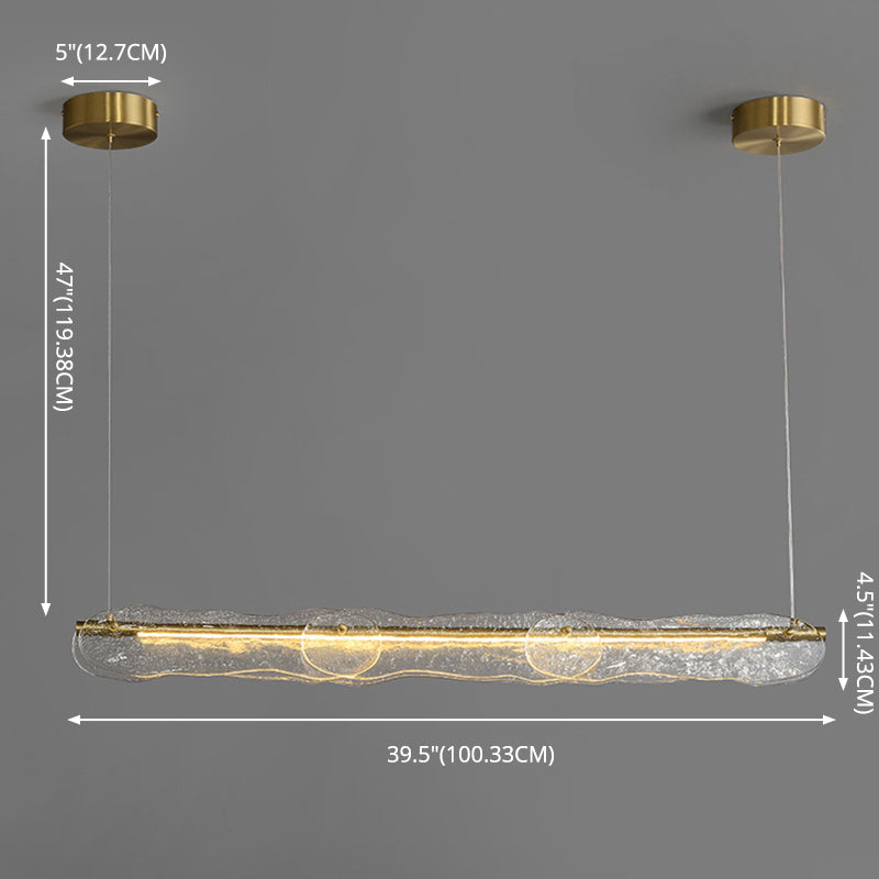 Luces colgantes de isla lineal accesorios de iluminación de lámparas de vidrio modernos para restaurante