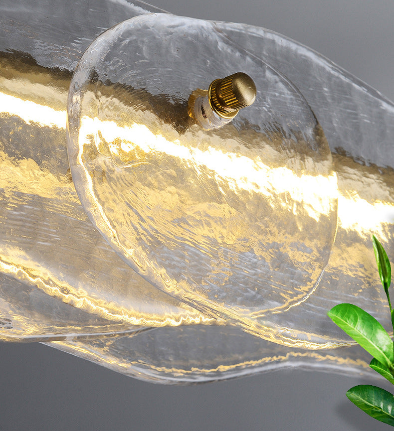 Luces colgantes de isla lineal accesorios de iluminación de lámparas de vidrio modernos para restaurante