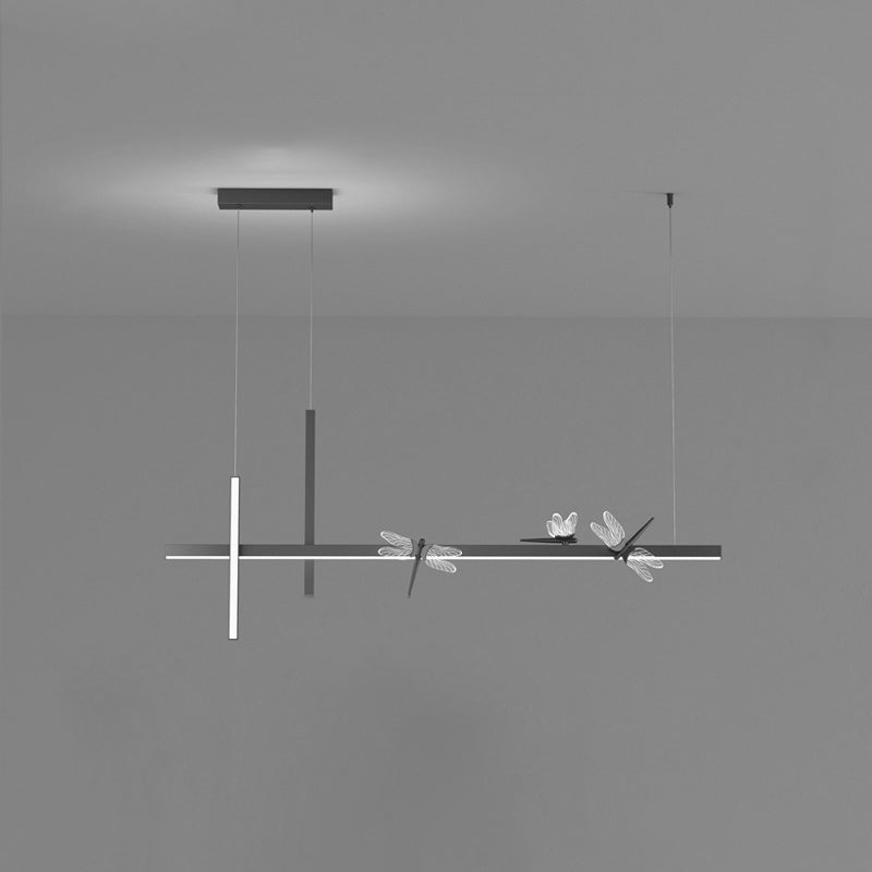 Luces de isla colgantes de libélula ultra contemporánea accesorios de iluminación de araña acrílica para restaurante