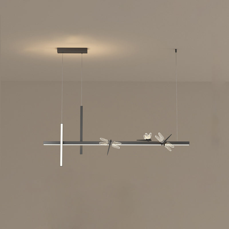 Luces de isla colgantes de libélula ultra contemporánea accesorios de iluminación de araña acrílica para restaurante