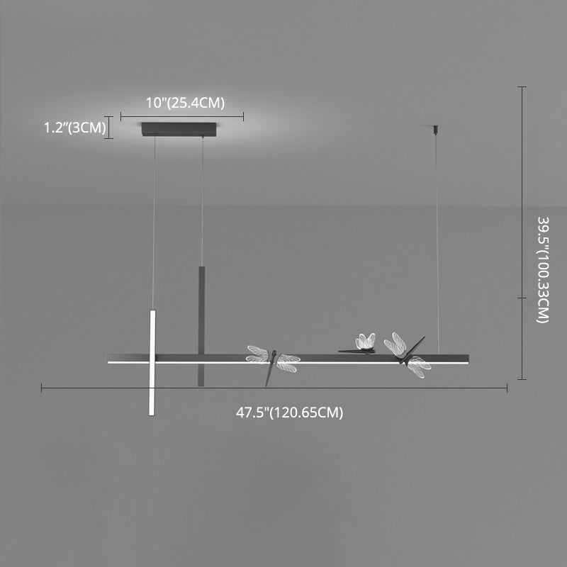 Luces de isla colgantes de libélula ultra contemporánea accesorios de iluminación de araña acrílica para restaurante