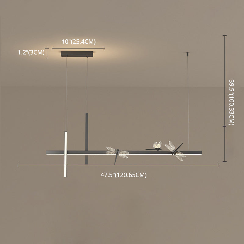 Luces de isla colgantes de libélula ultra contemporánea accesorios de iluminación de araña acrílica para restaurante