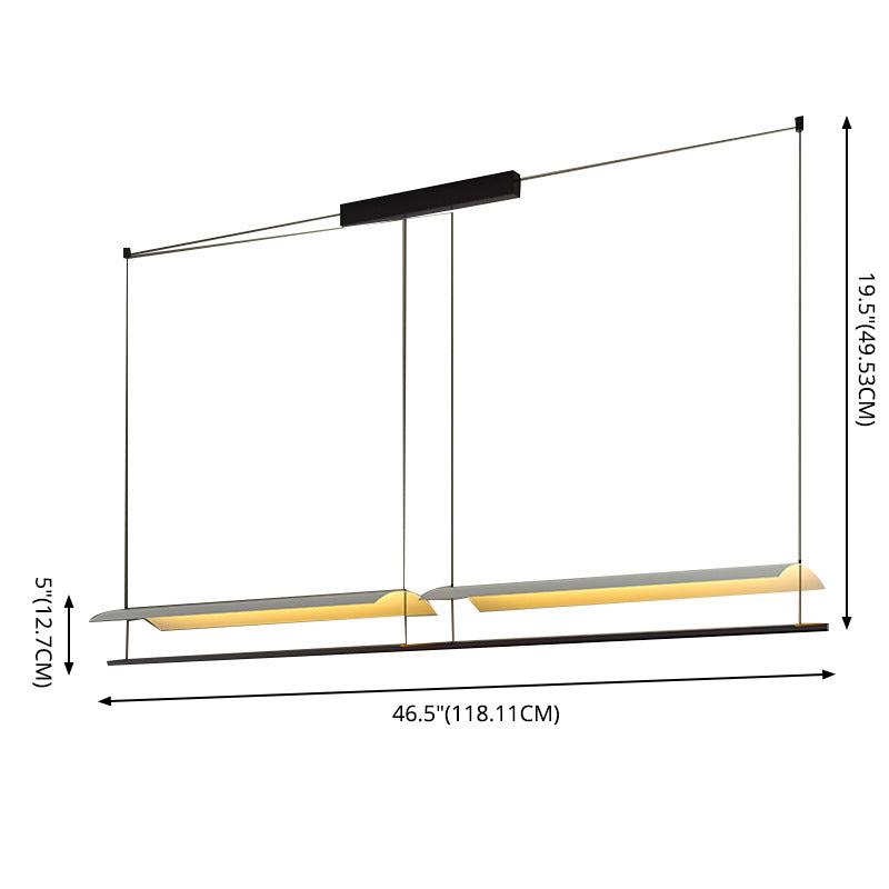 Paper Grandes luces colgantes de cocina Metálicas Simplicidad moderna Luces de araña de la isla para la oficina