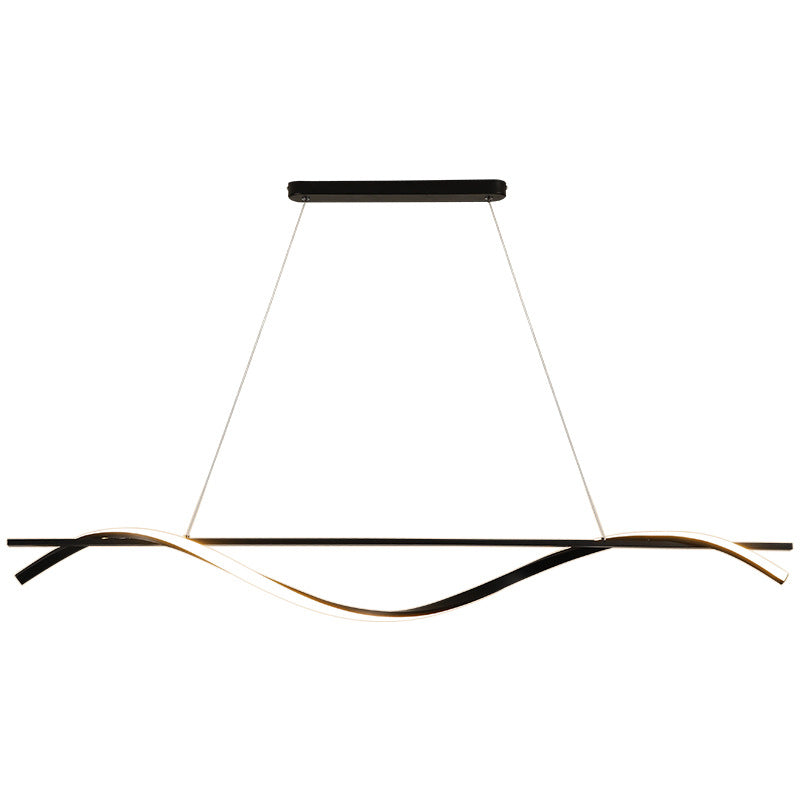 Waves Island Chandelier Lights Contemporary Metallic Chandelier Lighting Fixtures for Dining Table