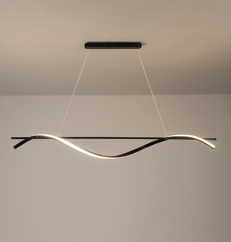 Waves Island Chandelier Lights Contemporary Metallic Chandelier Lighting Fixtures for Dining Table