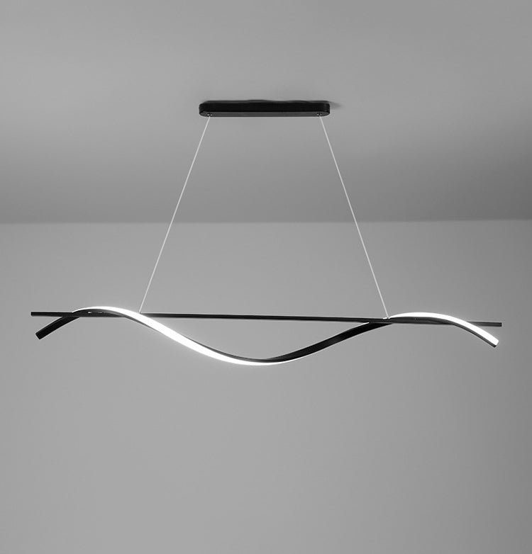 Waves Island Chandelier Lights Contemporary Metallic Chandelier Lighting Fixtures for Dining Table