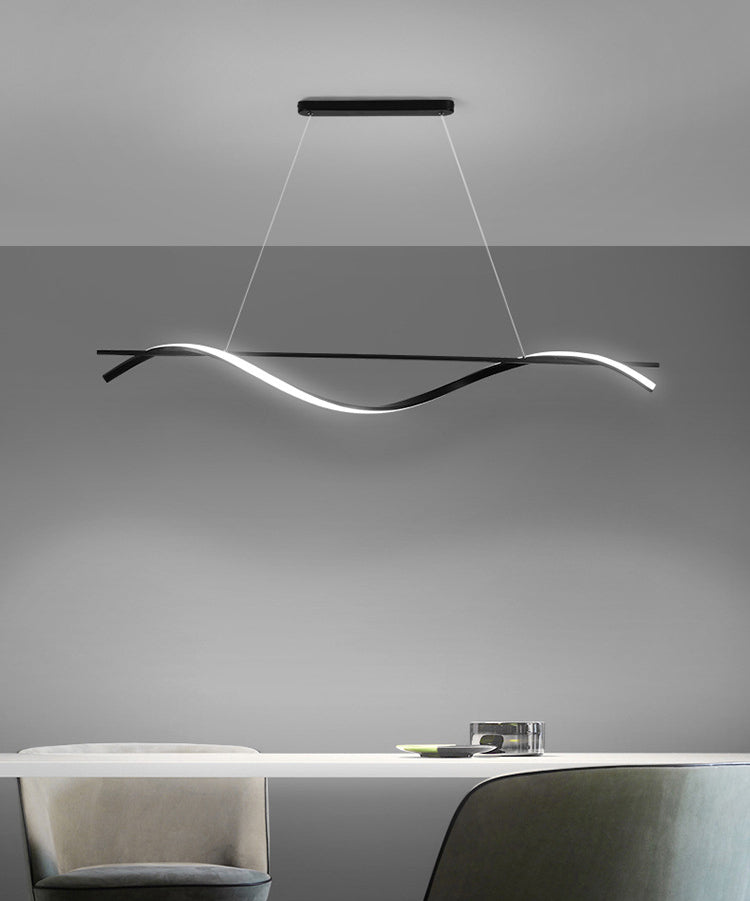 Waves Island Chandelier Lights Contemporary Metallic Chandelier Lighting Fixtures for Dining Table