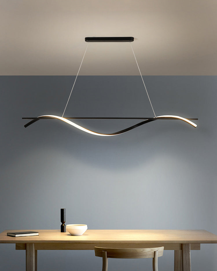 Waves Island Chandelier Lights Contemporary Metallic Chandelier Lighting Fixtures for Dining Table