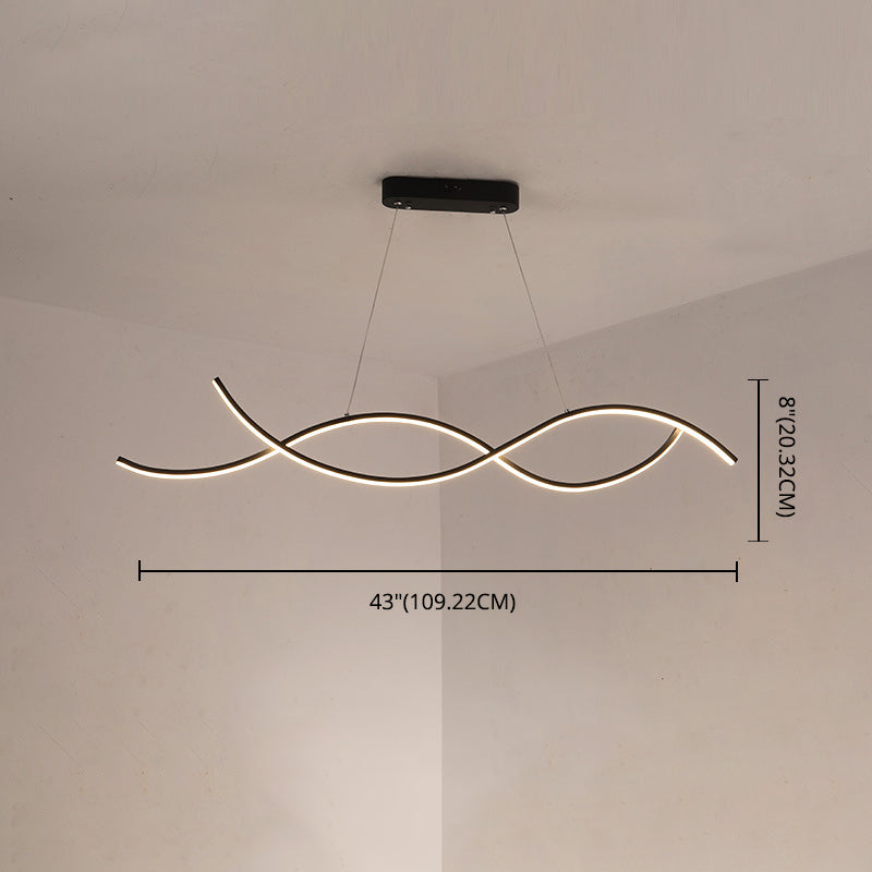 Tendrils Island Pendant Lights Modern Metallic Chandelier Lighting Fixtures for Restaurant