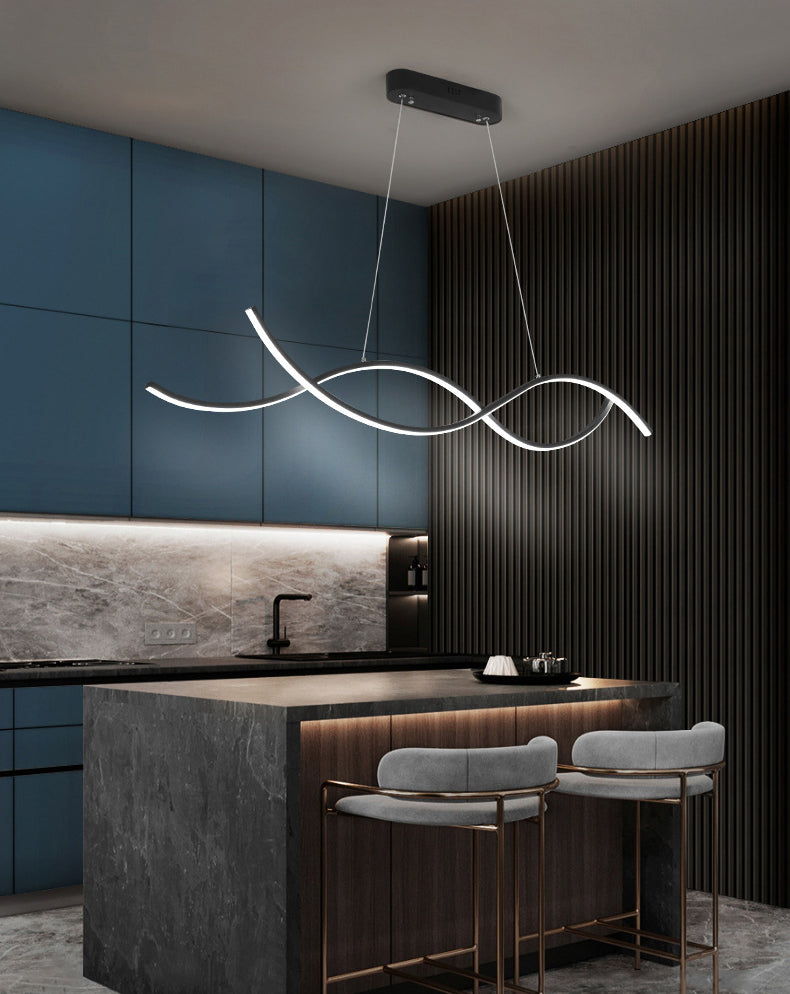 Luci a sospensione dell'isola dei viticci moderni fluidi di illuminazione il lampadario metallico per il ristorante