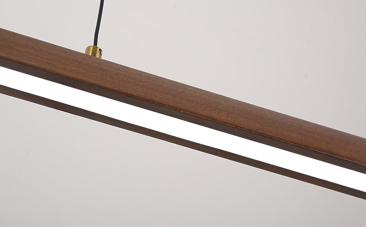 Linear Large Kitchen Pendant Lights Wood Modern Chandelier Lighting Fixtures for Restaurant