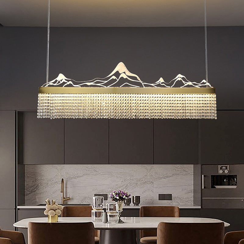 Cascades Hanging Island Lights Crystal Modern Designer Pendant Lighting Fixtures for Restaurant