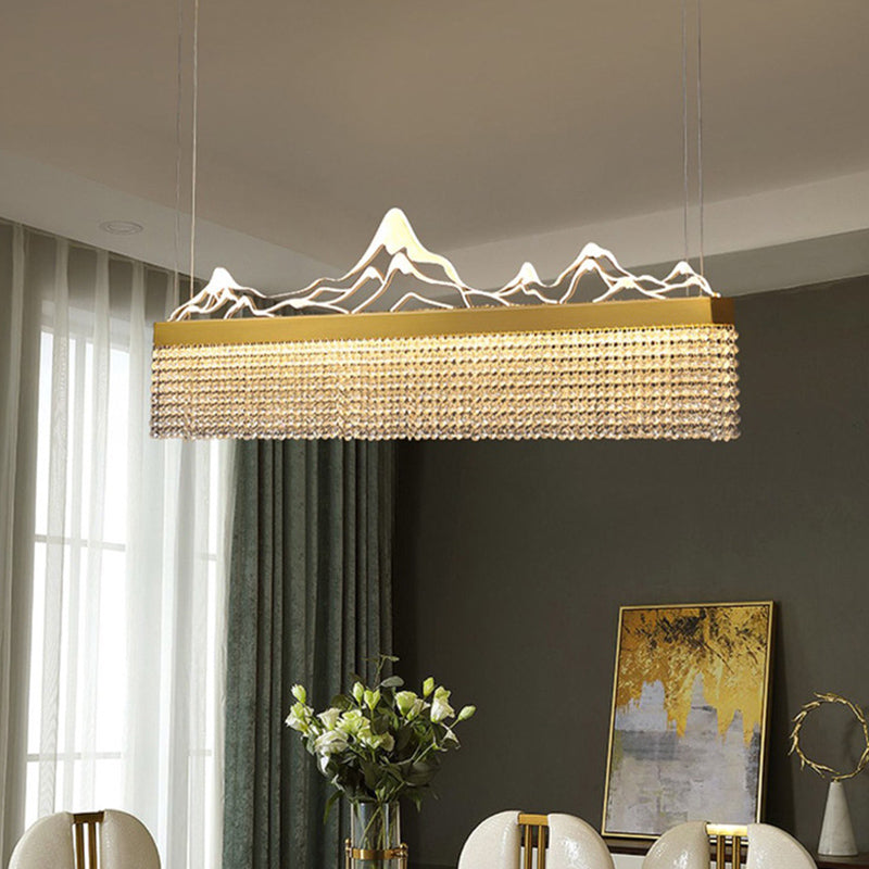 Cascades Hanging Island Lights Crystal Modern Designer Pendant Lighting Fixtures for Restaurant