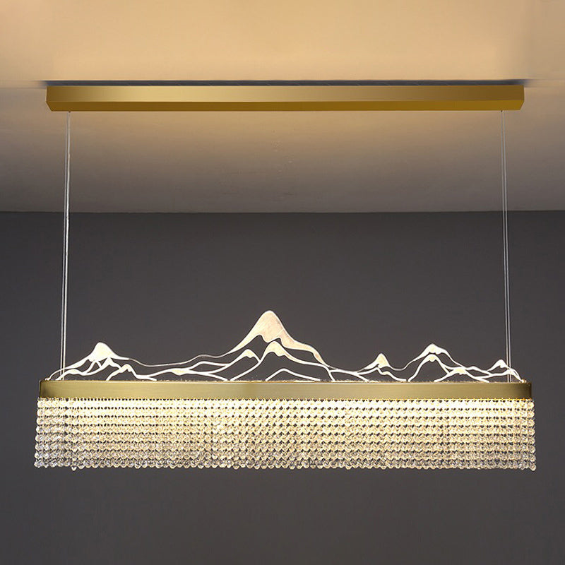 Cascades Hanging Island Lights Crystal Modern Designer Pendant Lighting Fixtures for Restaurant