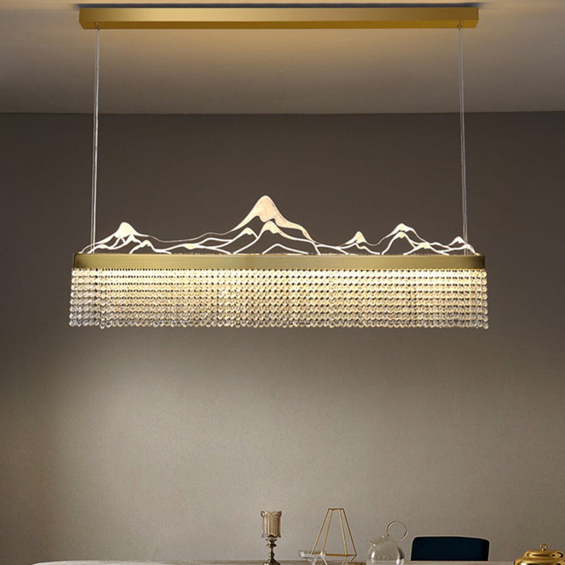 Cascades Hanging Island Lights Crystal Modern Designer Pendant Lighting Fixtures for Restaurant