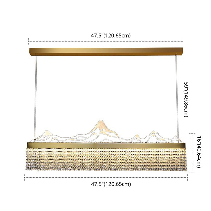 Cascades Hanging Island Lights Crystal Modern Designer Pendant Lighting Fixtures for Restaurant