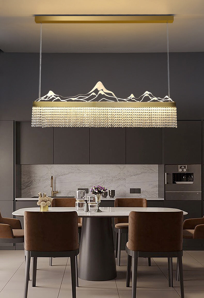 Cascades Hanging Island Lights Crystal Modern Designer Pendant Lighting Fixtures for Restaurant