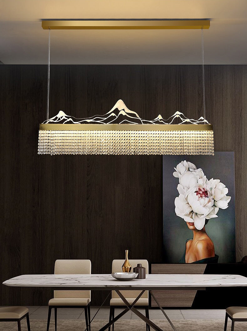 Cascades Hanging Island Lights Crystal Modern Designer Pendant Lighting Fixtures for Restaurant