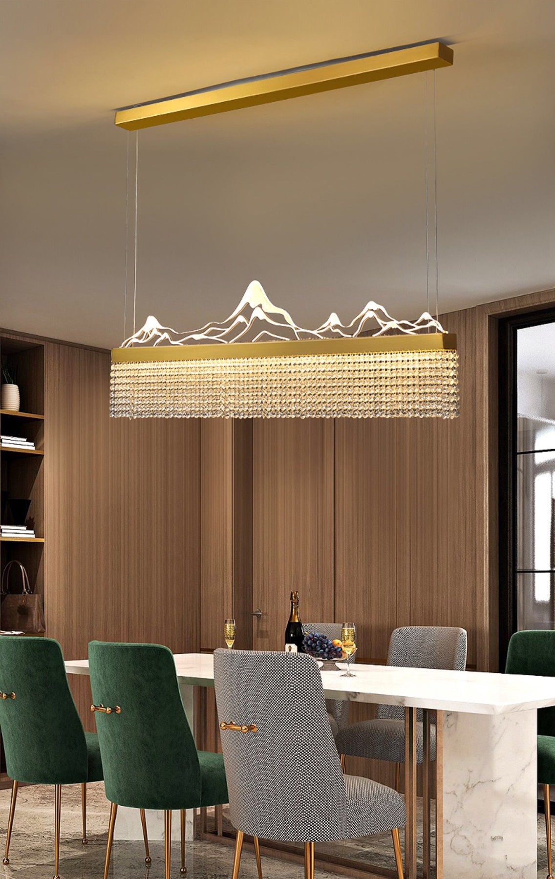 Cascades Hanging Island Lights Crystal Modern Designer Pendant Lighting Fixtures for Restaurant
