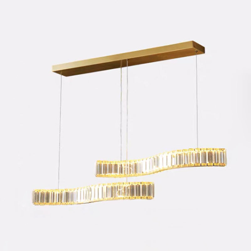 Linear Large Kitchen Pendant Lights Crystal Modern Simplicity Island Light for Living Room