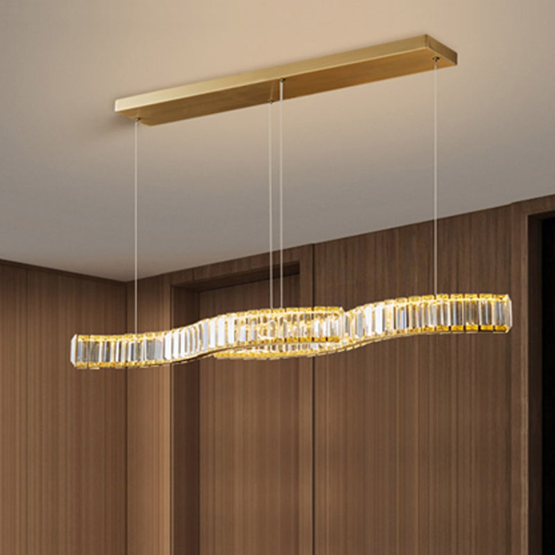 Linear Large Kitchen Pendant Lights Crystal Modern Simplicity Island Light for Living Room