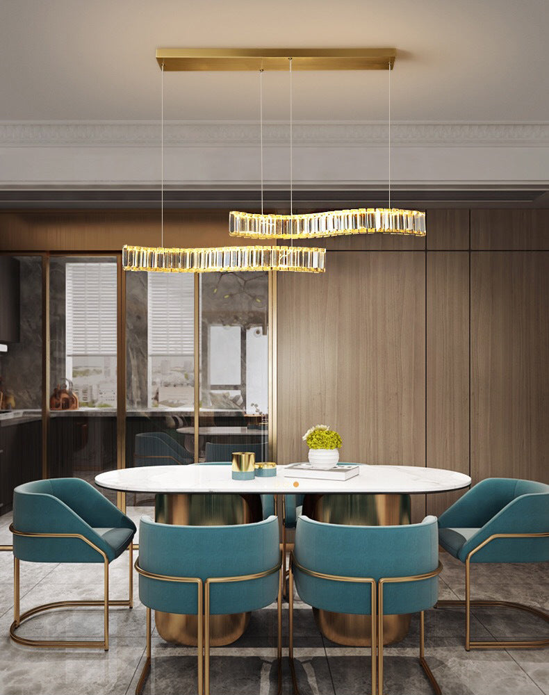 Linear Large Kitchen Pendant Lights Crystal Modern Simplicity Island Light for Living Room