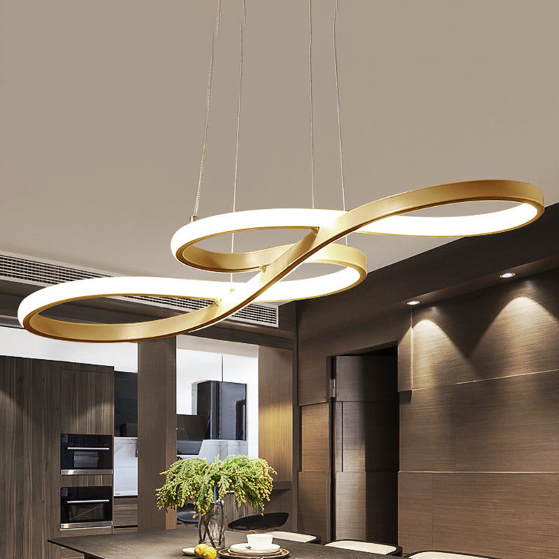 Musical Note Island Chandelier Lights Simplicity Acrylic Chandelier Lighting Fixtures for Living Room