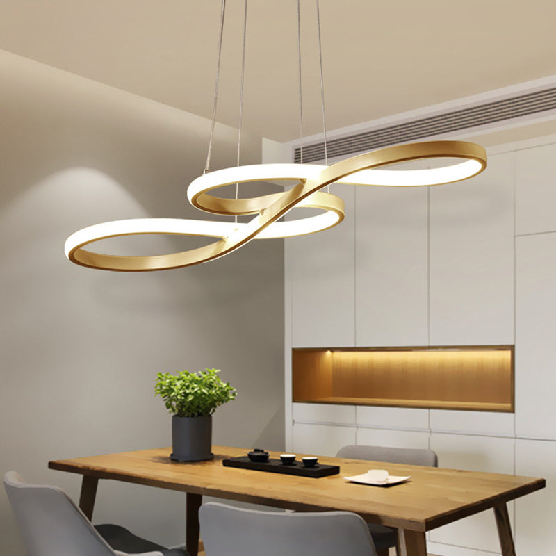 Musical Note Island Chandelier Lights Simplicity Acrylic Chandelier Lighting Fixtures for Living Room