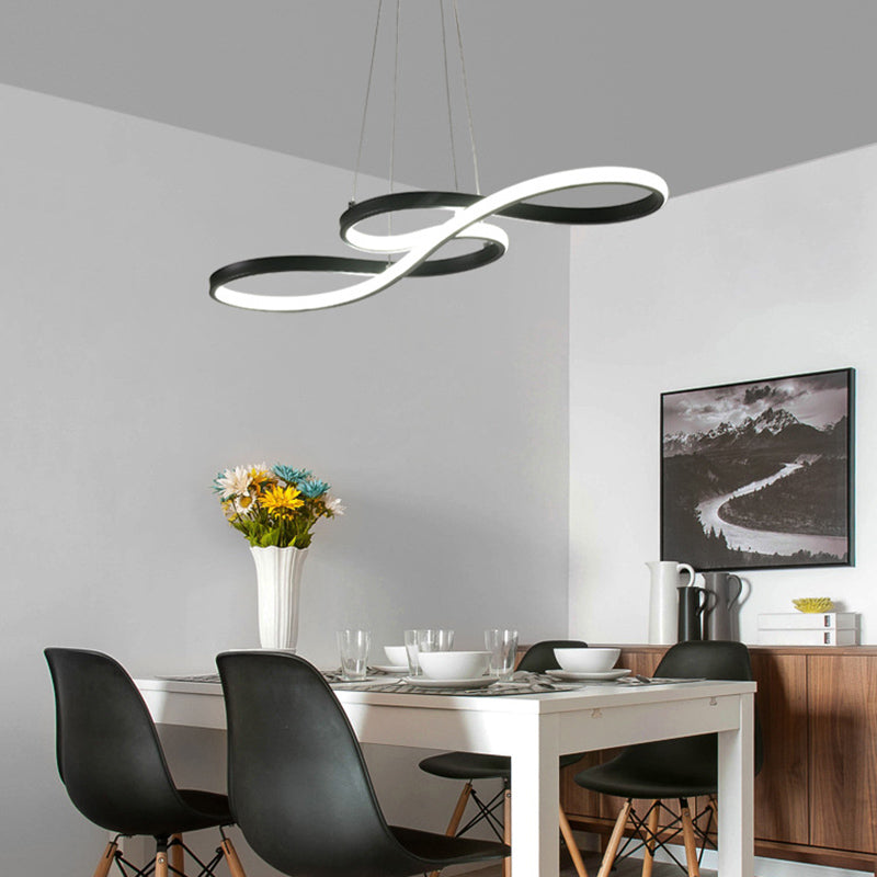 Musical Note Island Chandelier Lights Simplicity Acrylic Chandelier Lighting Fixtures for Living Room