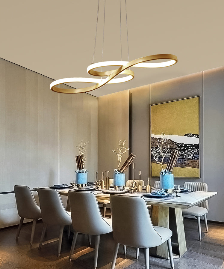 Musical Note Island Chandelier Lights Simplicity Acrylic Chandelier Lighting Fixtures for Living Room