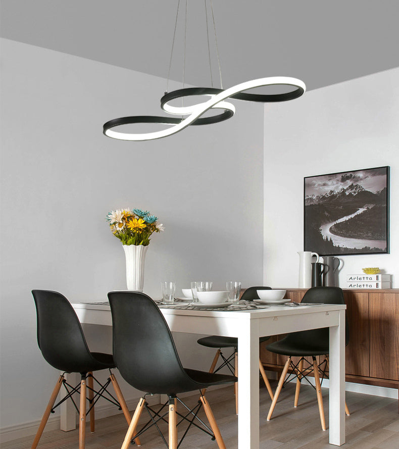 Musical Note Island Chandelier Lights Simplicity Acrylic Chandelier Lighting Fixtures for Living Room