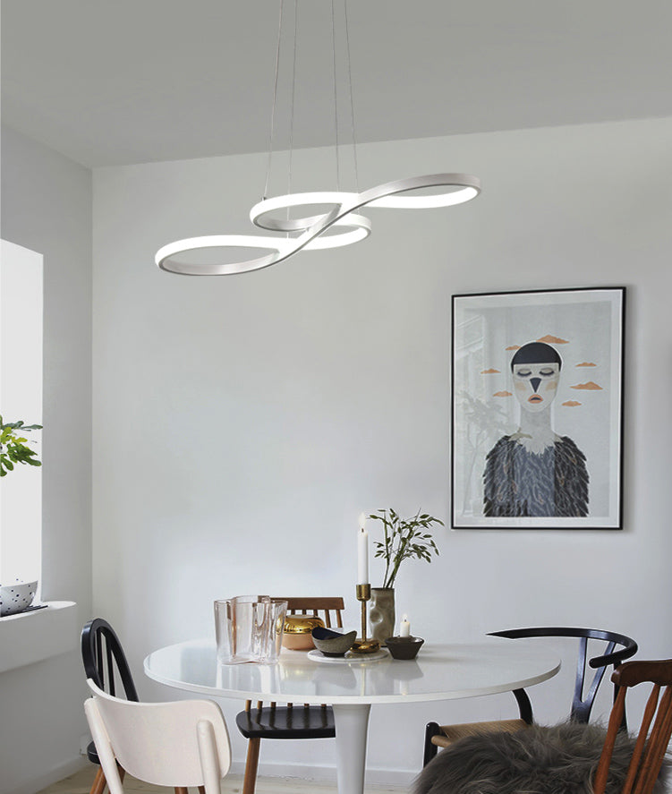 Musical Note Island Chandelier Lights Simplicity Acrylic Chandelier Lighting Fixtures for Living Room