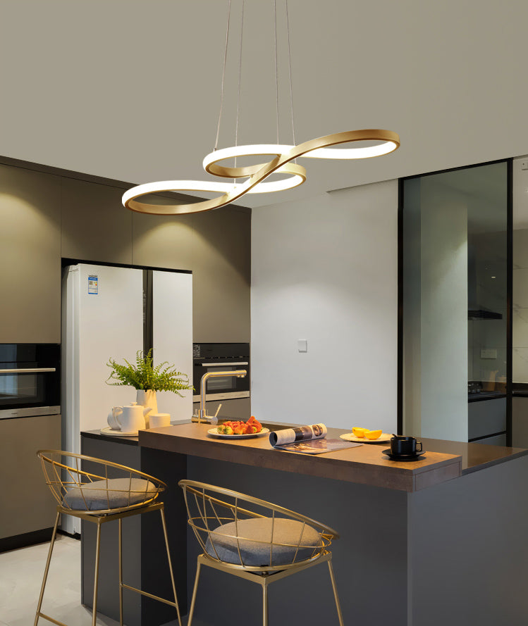 Musical Note Island Chandelier Lights Simplicity Acrylic Chandelier Lighting Fixtures for Living Room