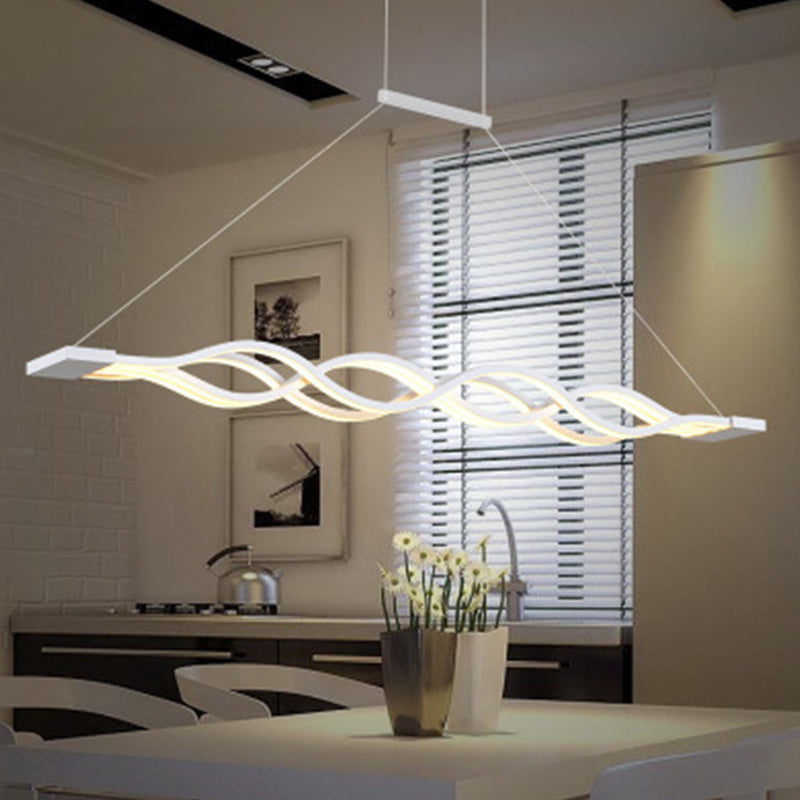Waving Hanging Island Lights Ultra-Contemporary Acrylic Chandelier Lighting Fixtures for Restaurant