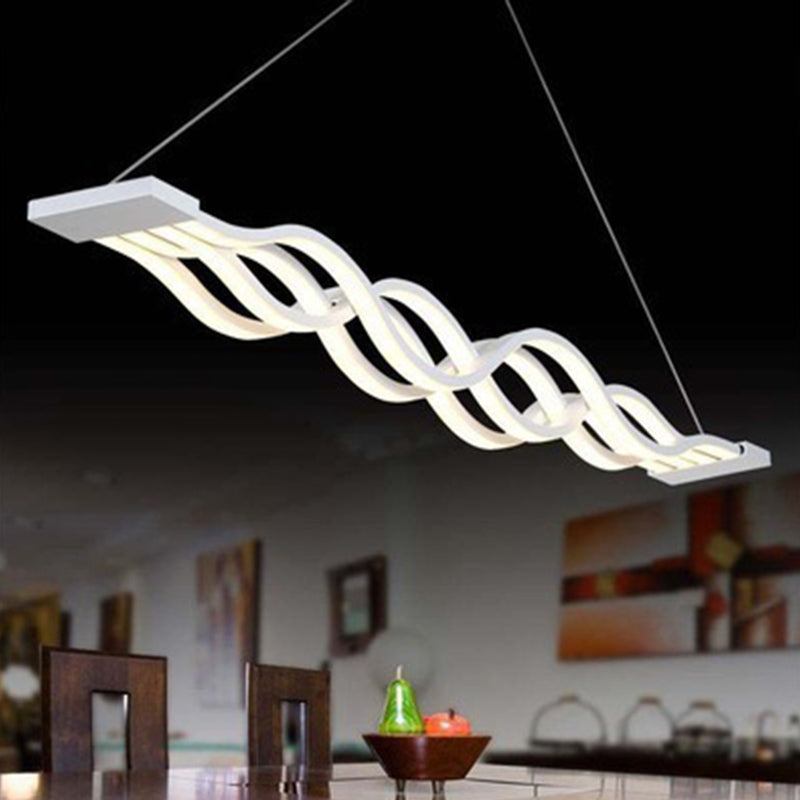 Waving Hanging Island Lights Ultra-Contemporary Acrylic Chandelier Lighting Fixtures for Restaurant