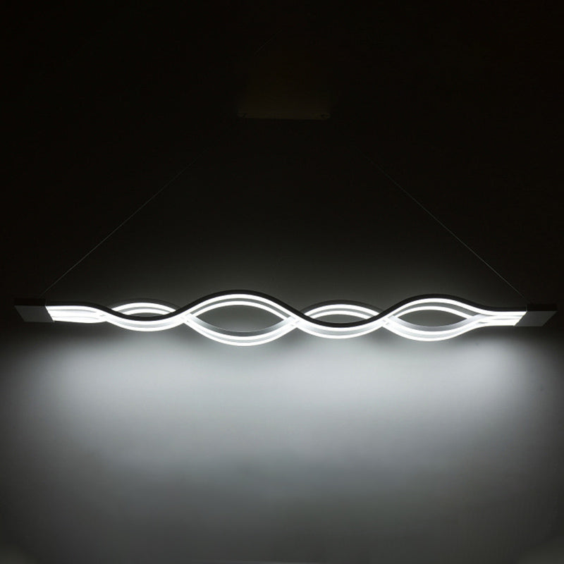 Waving Hanging Island Lights Ultra-Contemporary Acrylic Chandelier Lighting Fixtures for Restaurant