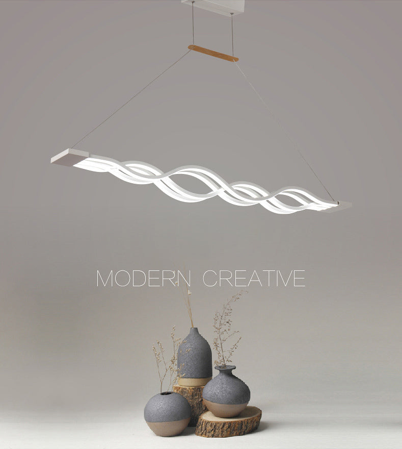 Waving Hanging Island Lights Ultra-Contemporary Acrylic Chandelier Lighting Fixtures for Restaurant