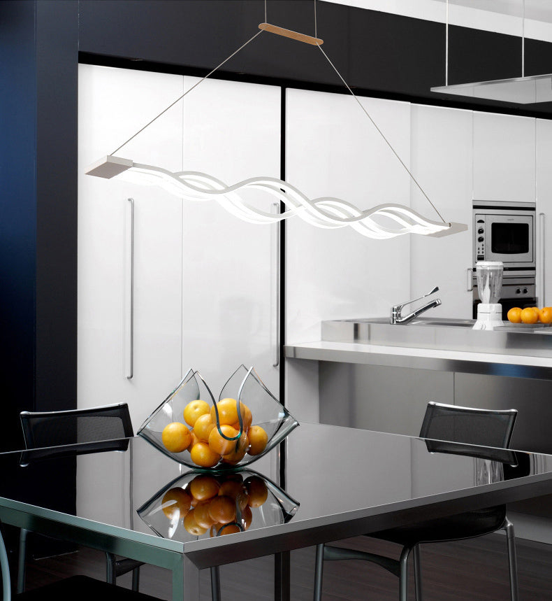 Waving Hanging Island Lights Ultra-Contemporary Acrylic Chandelier Lighting Fixtures for Restaurant