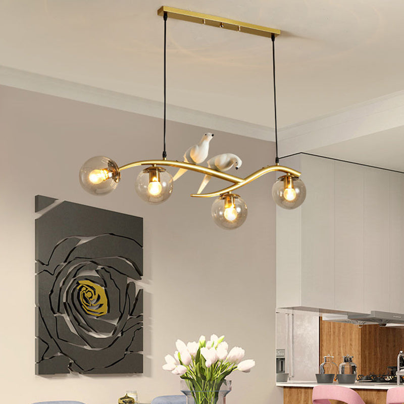 Spherical Large Kitchen Pendant Lights Glass Modern Simplicity Island Chandelier Lights for Restaurant