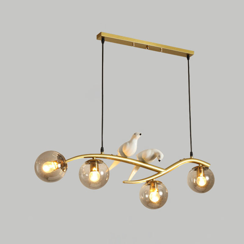 Spherical Large Kitchen Pendant Lights Glass Modern Simplicity Island Chandelier Lights for Restaurant