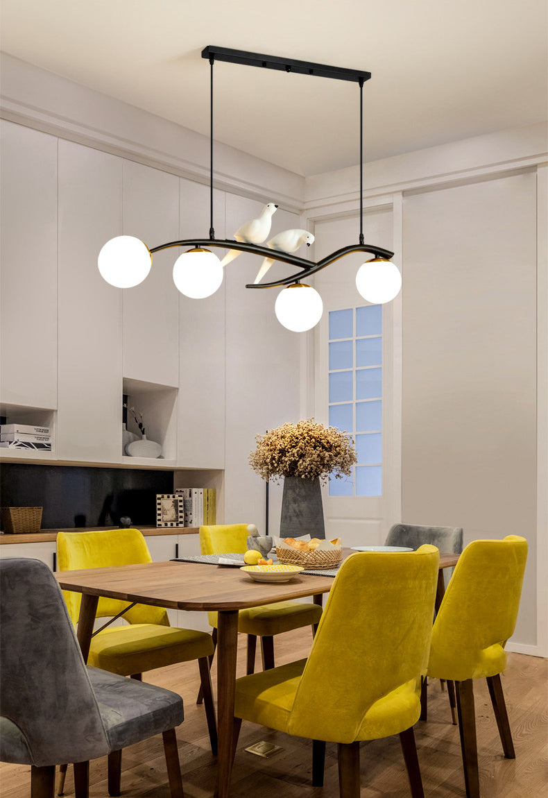 Spherical Large Kitchen Pendant Lights Glass Modern Simplicity Island Chandelier Lights for Restaurant