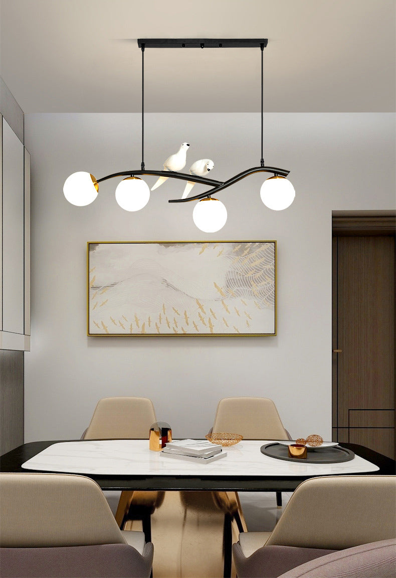 Spherical Large Kitchen Pendant Lights Glass Modern Simplicity Island Chandelier Lights for Restaurant