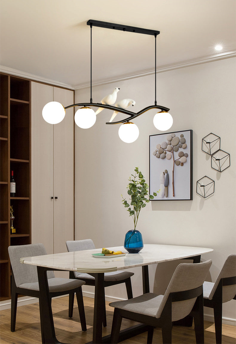 Spherical Large Kitchen Pendant Lights Glass Modern Simplicity Island Chandelier Lights for Restaurant