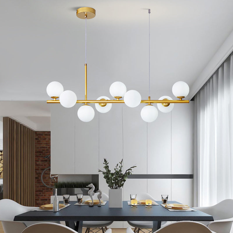 Round Island Chandelier Lights Contemporary Glass Chandelier Lighting Fixtures for Dining Table