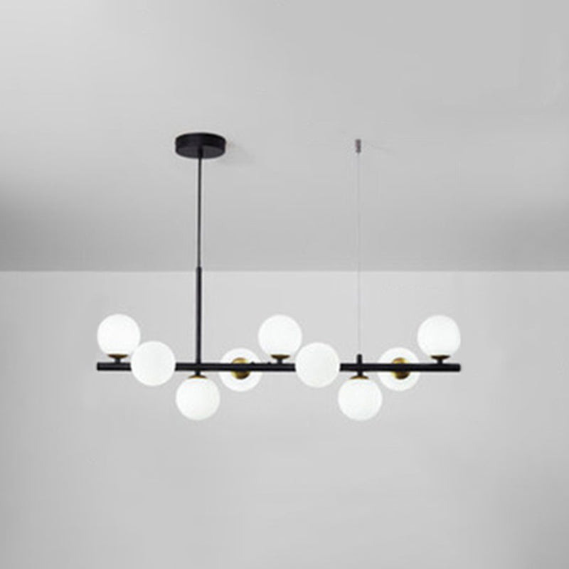 Round Island Chandelier Lights Contemporary Glass Chandelier Lighting Fixtures for Dining Table